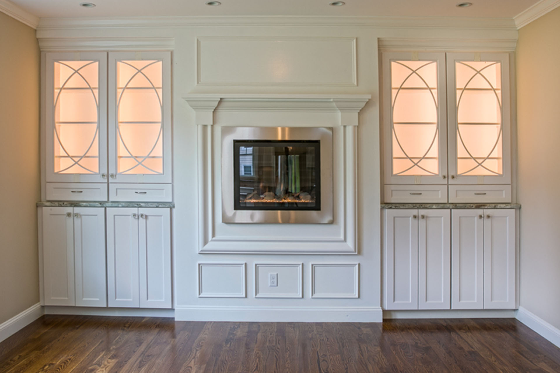 Beautiful Cabinet Space with Fireplace Insert