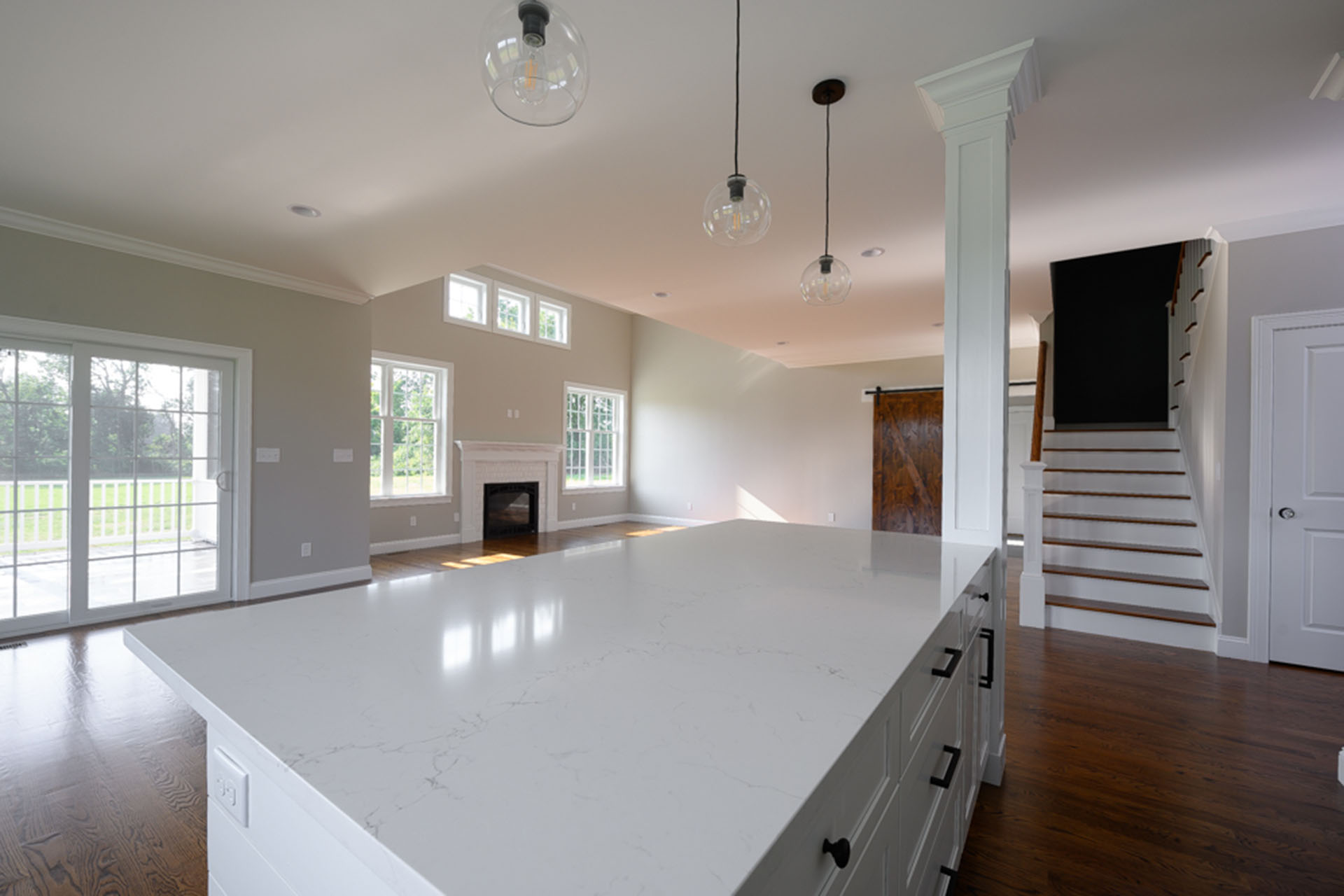 Center Island with White Countertop