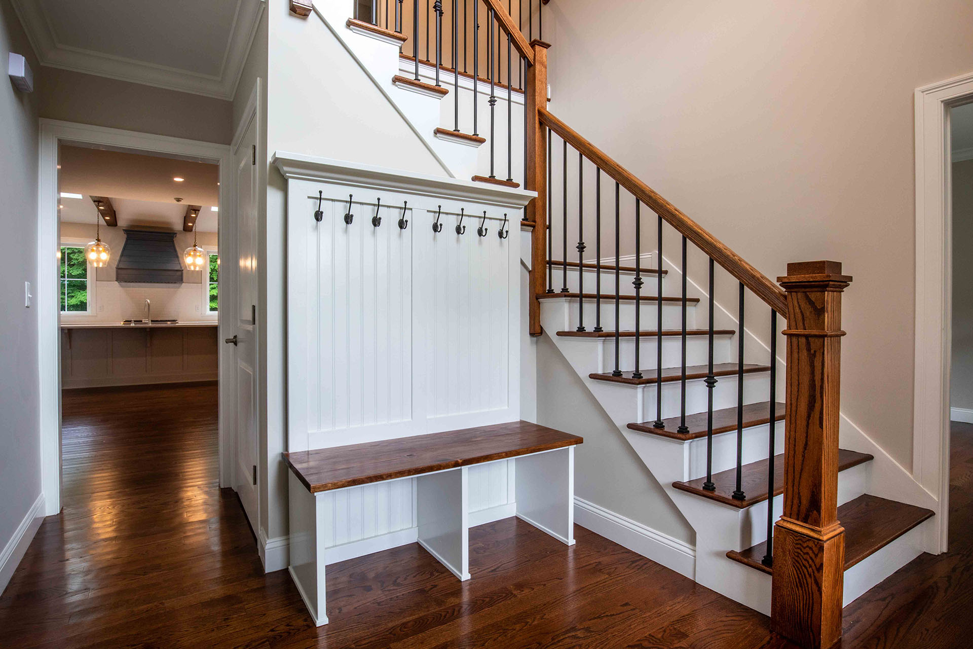 Foyer with Custom Finished Woodwork